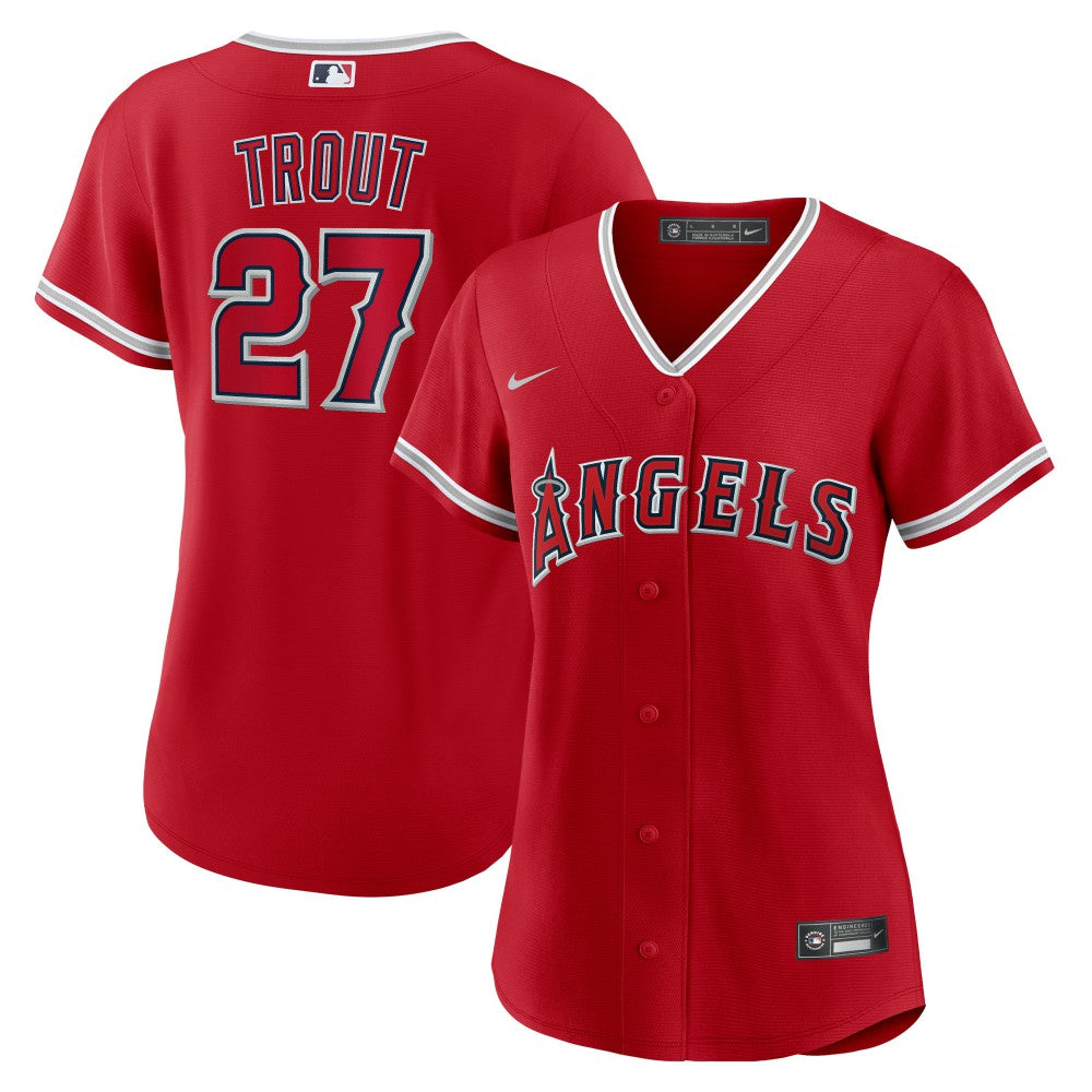Mike Trout Los Angeles Angels Women's Alternate Replica Player Jersey - Red | Nike