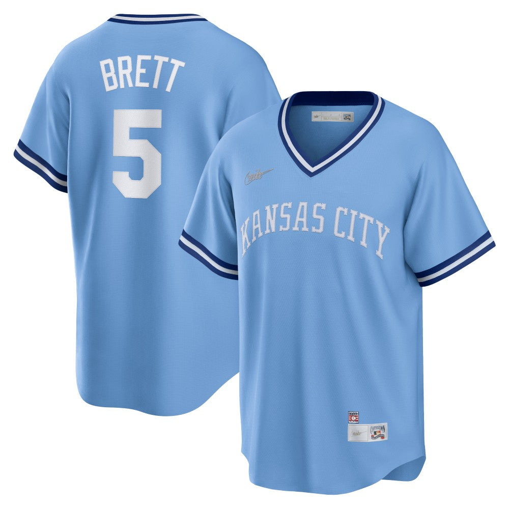 George Brett Kansas City Royals Road Cooperstown Collection Player Jersey - Light Blue | Nike