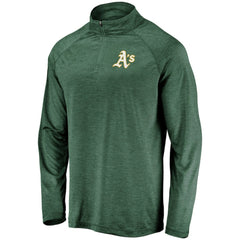 Athletics Iconic Striated Primary Logo Raglan Quarter-Zip Pullover Jacket - Green