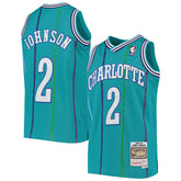 Larry Johnson Charlotte Hornets Youth 1992/93 Hardwood Classics Swingman Jersey - Teal | Mitchell & Ness for sale