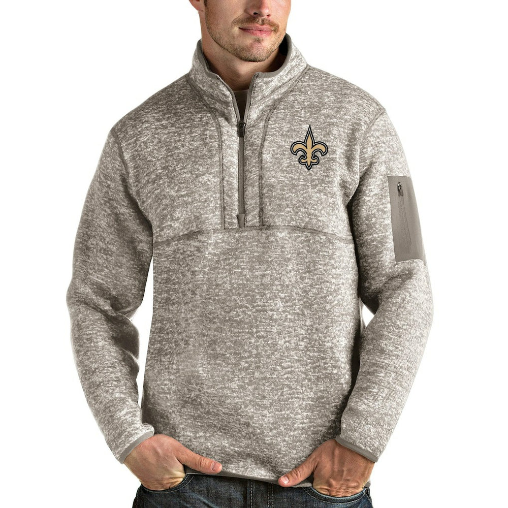 NFL New Orleans Saints Antigua Fortune Quarter-Zip Pullover Jacket