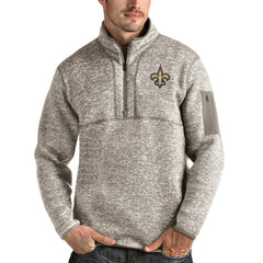 NFL New Orleans Saints Antigua Fortune Quarter-Zip Pullover Jacket