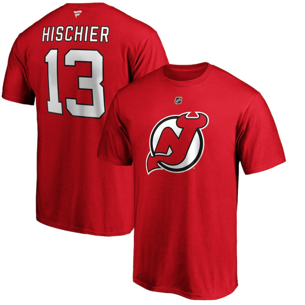 Nico Hischier New Jersey Devils Fanatics Authentic Stack Player Name & Number T-Shirt
