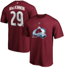 Nathan MacKinnon Colorado Avalanche Fanatics Authentic Stack Player Name & Number T-Shirt