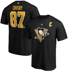 Sidney Crosby Pittsburgh Penguins Fanatics Authentic Stack Player Name & Number T-Shirt