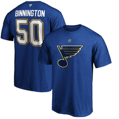 Jordan Binnington St. Louis Blues Fanatics Authentic Stack Player Name & Number T-Shirt