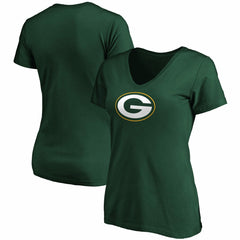 NFL Green Bay Packers Women's Primary Logo V-Neck T-Shirt