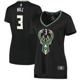 George Hill Milwaukee Bucks Women's Fast Break Replica Player Jersey - Statement Edition - Black | Fanatics cheap