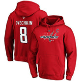 Alexander Ovechkin Washington Capitals Fanatics Authentic Stack Player Name & Number Fitted Pullover Hoodie