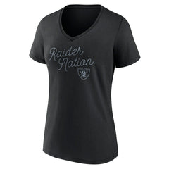 NFL Las Vegas Raiders Women's Iconic Script State V-Neck T-Shirt