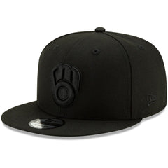 Milwaukee Brewers Black on Black 9FIFTY Snapback Adjustable Hat - Black | New Era
