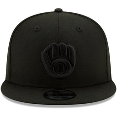 Milwaukee Brewers Black on Black 9FIFTY Snapback Adjustable Hat - Black | New Era