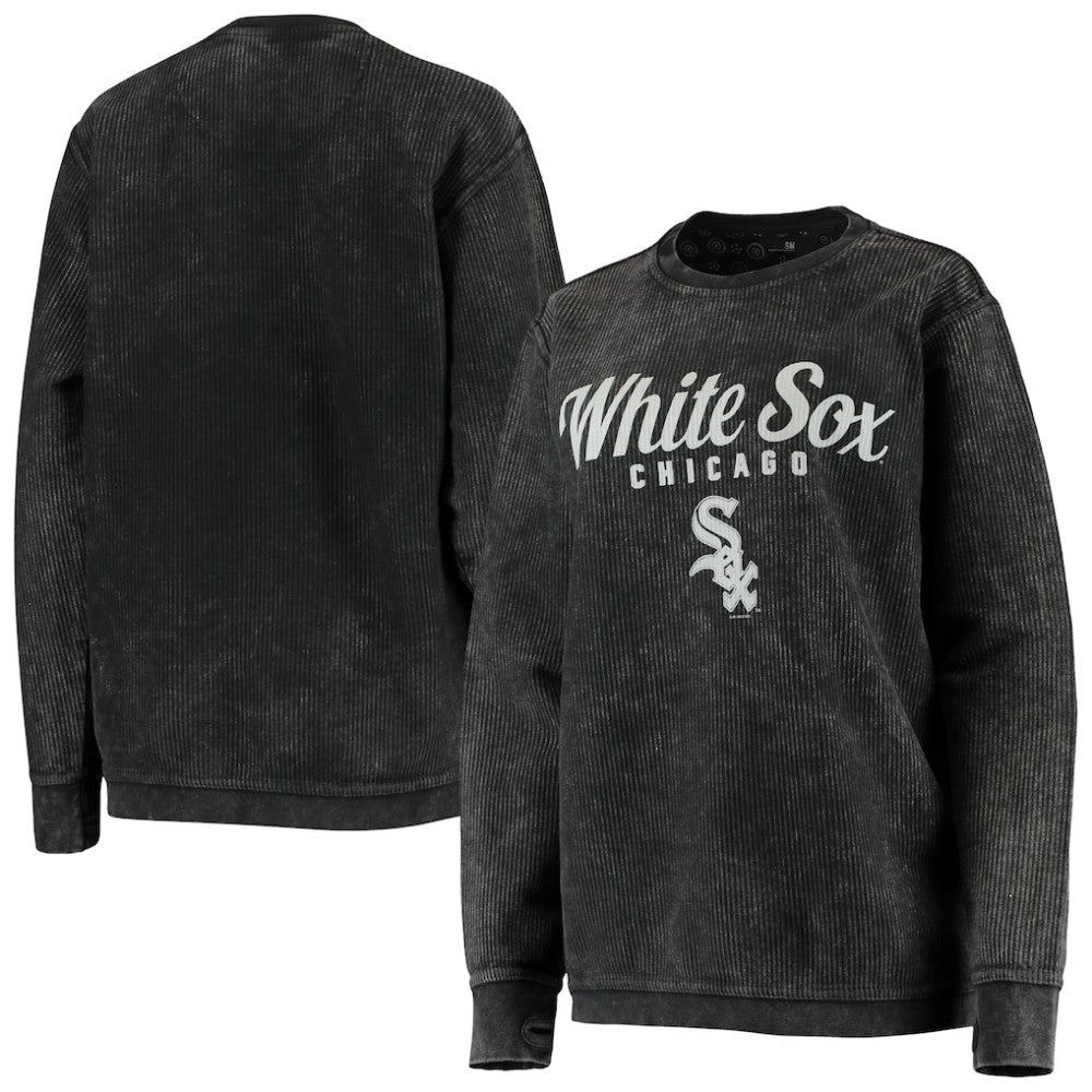Chicago White Sox G-III 4Her by Carl Banks Women's Comfy Cord Pullover Sweatshirt - Black