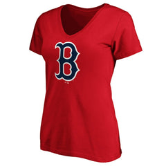 Boston Red Sox Women's Core Official Logo V-Neck T-Shirt - Red