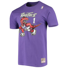 Tracy McGrady Toronto Raptors Hardwood Classics Stitch Name & Number T-Shirt - Purple | Mitchell & Ness cheap