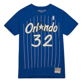 Shaquille O'Neal Orlando Magic Hardwood Classics Stitch Name & Number T-Shirt - Blue | Mitchell & Ness shop