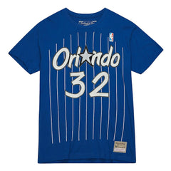 Shaquille O'Neal Orlando Magic Hardwood Classics Stitch Name & Number T-Shirt - Blue | Mitchell & Ness shop