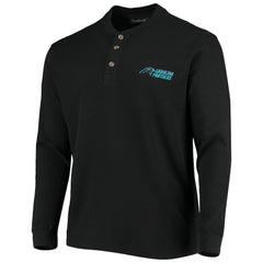 NFL Carolina Panthers Dunbrooke Logo Maverick Thermal Henley Long Sleeve T-Shirt