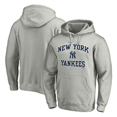 New York Yankees MTO Label Heart & Soul Pullover Hoodie - Heather Gray