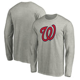 Washington Nationals Official Team Logo Long Sleeve T-Shirt - Heather Gray