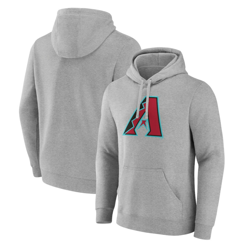 Arizona Diamondbacks Official Logo Fitted Pullover Hoodie - Heather Gray
