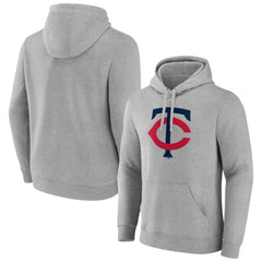 Minnesota Twins Official Logo Fitted Pullover Hoodie - Heather Gray