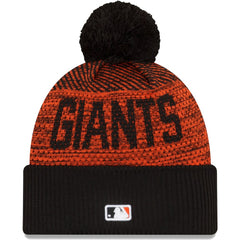 San Francisco Giants Authentic Collection Sport Cuffed Knit Hat with Pom - Black | New Era