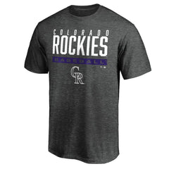 Colorado Rockies Win Stripe Logo T-Shirt - Charcoal