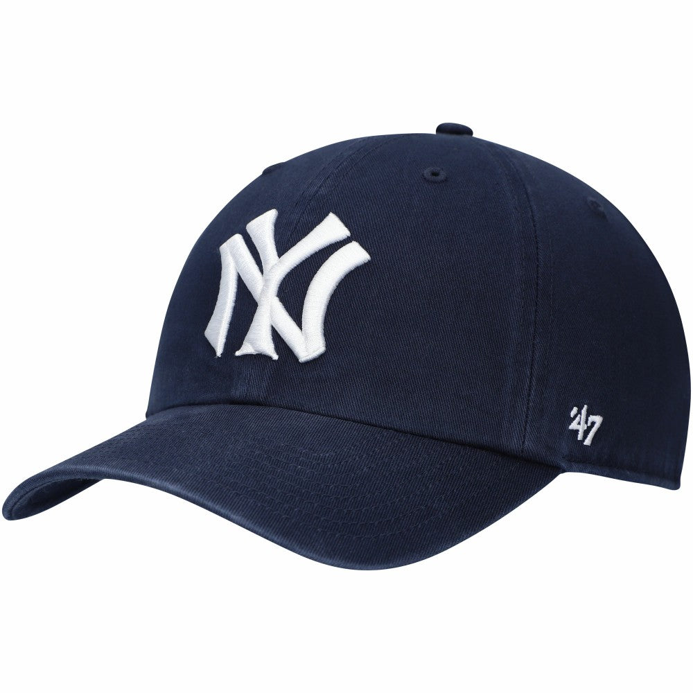 New York Yankees Logo Cooperstown Collection Clean Up Adjustable Hat - Navy | 47 brand