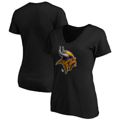 NFL Minnesota Vikings Women's Midnight Mascot Logo V-Neck T-Shirt