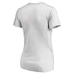 Washington Nationals Women's Floral Arched Logo V-Neck T-Shirt - White