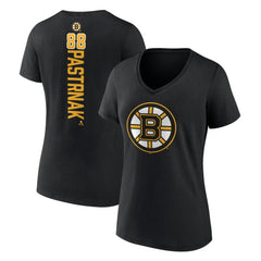 David Pastrnak Boston Bruins Women's Playmaker V-Neck T-Shirt