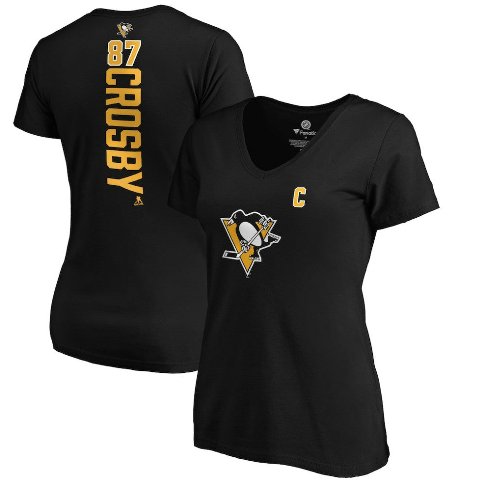 Sidney Crosby Pittsburgh Penguins Women's Playmaker V-Neck T-Shirt