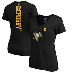 Sidney Crosby Pittsburgh Penguins Women's Playmaker V-Neck T-Shirt