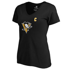 Sidney Crosby Pittsburgh Penguins Women's Playmaker V-Neck T-Shirt