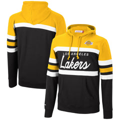 Los Angeles Lakers Head Coach Pullover Hoodie - Gold/Black | Mitchell & Ness on sale