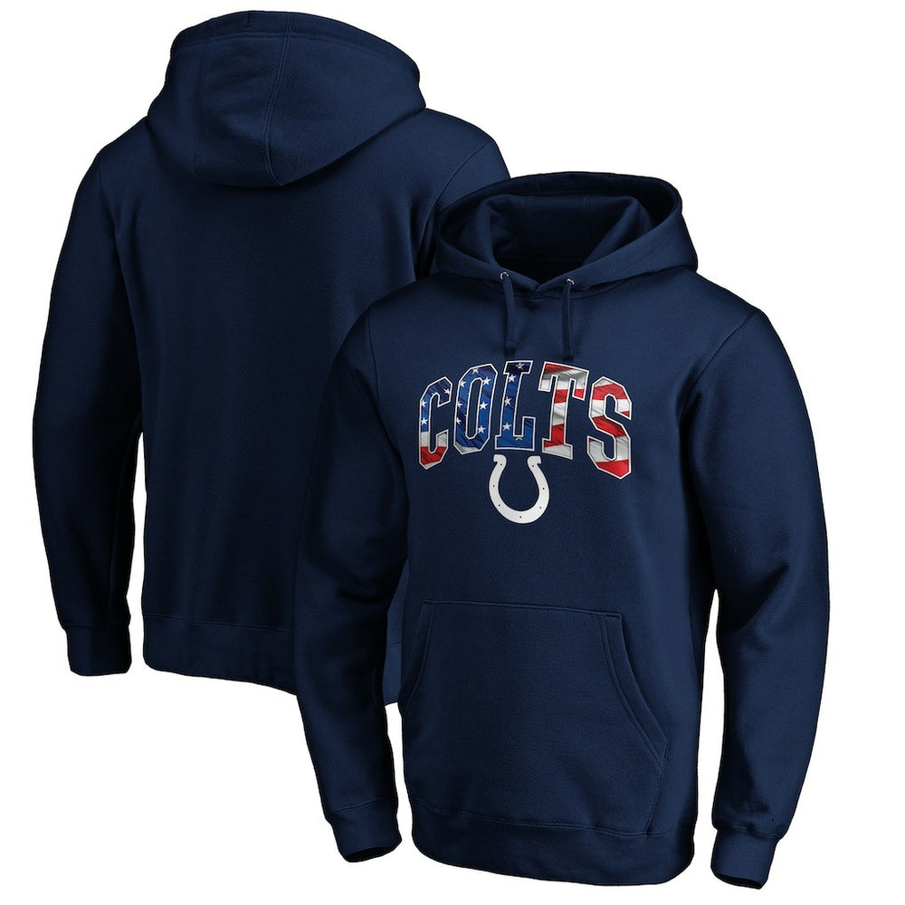 NFL Indianapolis Colts Banner Wave Fitted Pullover Hoodie