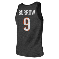 NFL Cincinnati Bengals Joe Burrow Majestic Threads Name & Number Tri-Blend Tank Top