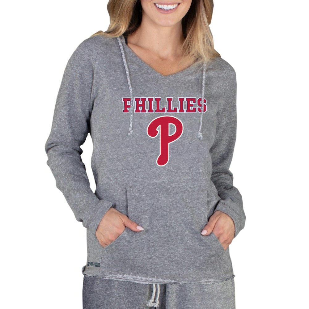 Philadelphia Phillies Concepts Sport Women's Mainstream Terry Long Sleeve Hoodie Top - Gray