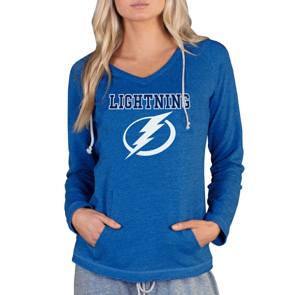 Tampa Bay Lightning Concepts Sport Women's Mainstream Terry Tri-Blend Long Sleeve Hooded Top