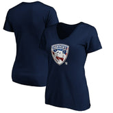 Florida Panthers Women's Banner Wave Logo V-Neck T-Shirt T-Shirt