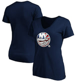 New York Islanders Women's Banner Wave Logo V-Neck T-Shirt T-Shirt