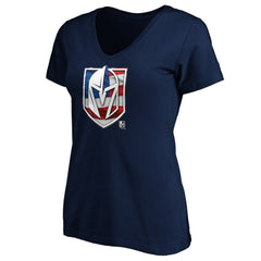 Vegas Golden Knights Women's Banner Wave Logo V-Neck T-Shirt T-Shirt