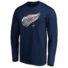 Detroit Red Wings Banner Wave Logo Long Sleeve T-Shirt