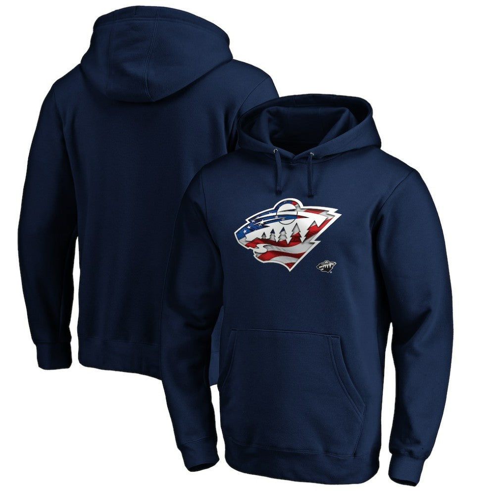Minnesota Wild Banner Wave Logo Pullover Hoodie