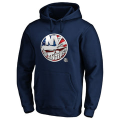 New York Islanders Banner Wave Logo Pullover Hoodie
