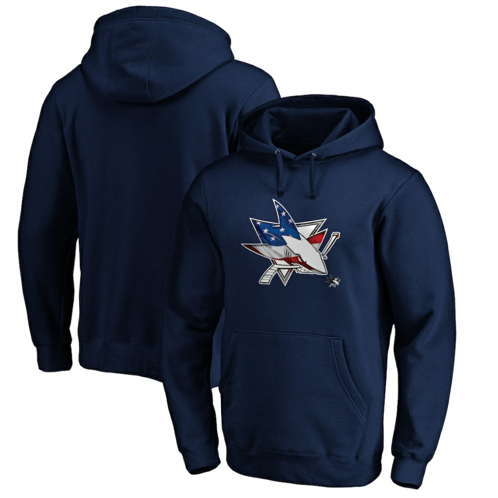 San Jose Sharks Banner Wave Logo Pullover Hoodie