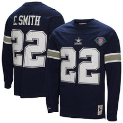 NFL Dallas Cowboys Emmitt Smith Throwback Retired Player Name & Number Long Sleeve Top