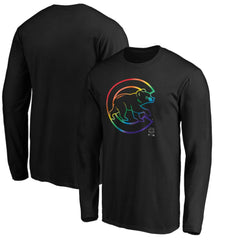 Chicago Cubs Team Pride Logo Long Sleeve T-Shirt - Black