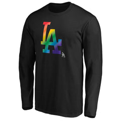 Los Angeles Dodgers Team Pride Logo Long Sleeve T-Shirt - Black